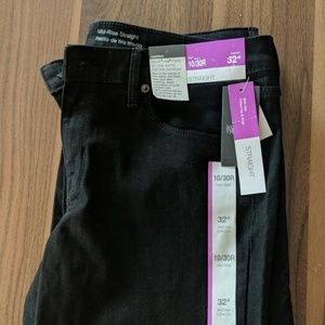 Black straight midrise mossino jeans